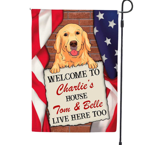 Welcome To Dog House - Personalized Custom Garden Flag