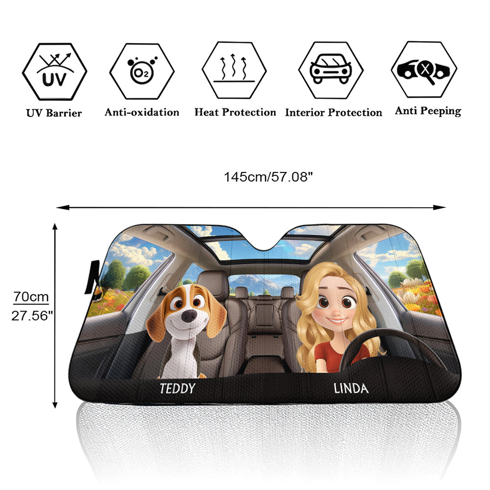 Life Is Better With My Dog - Personalized Car Sunshade