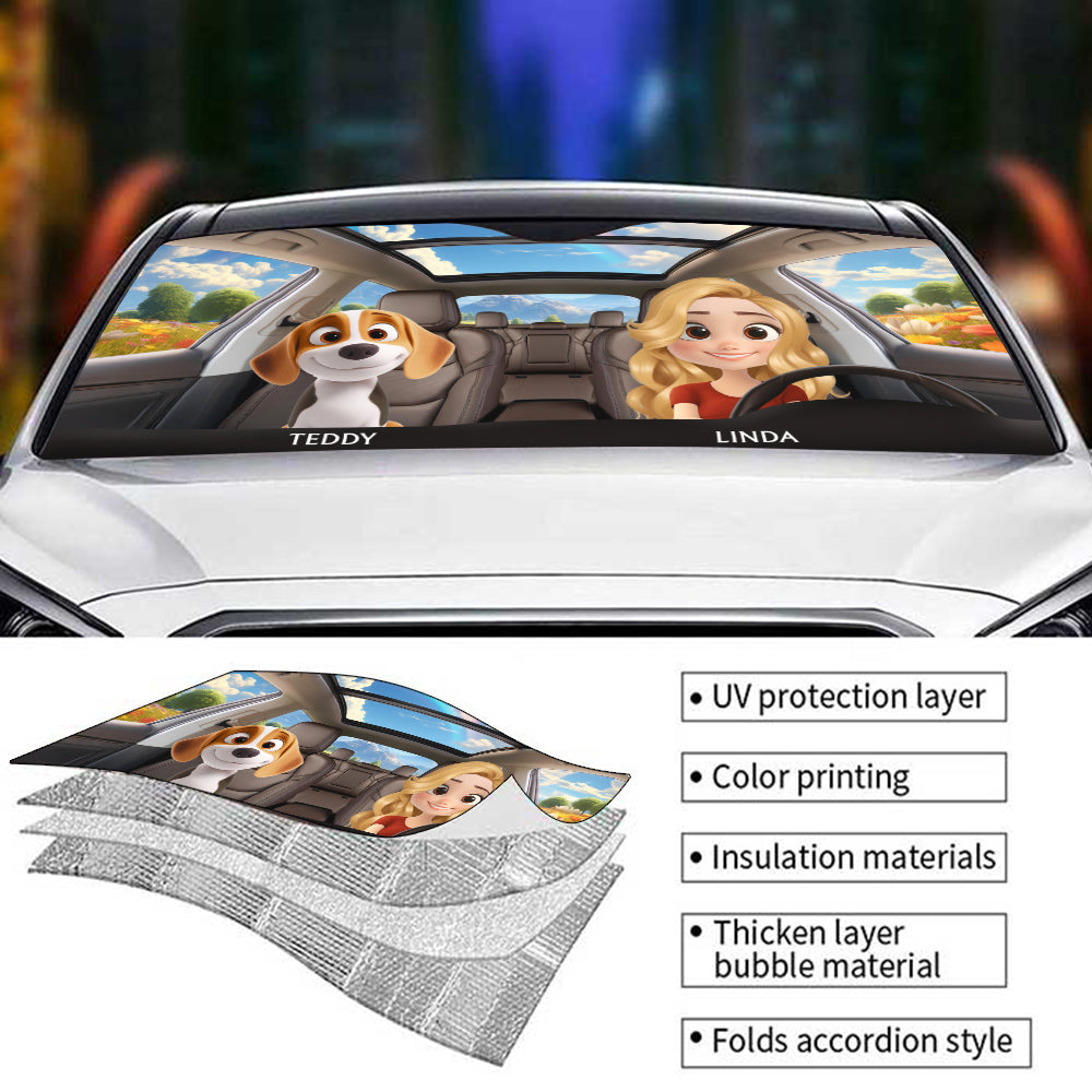 Life Is Better With My Dog - Personalized Car Sunshade