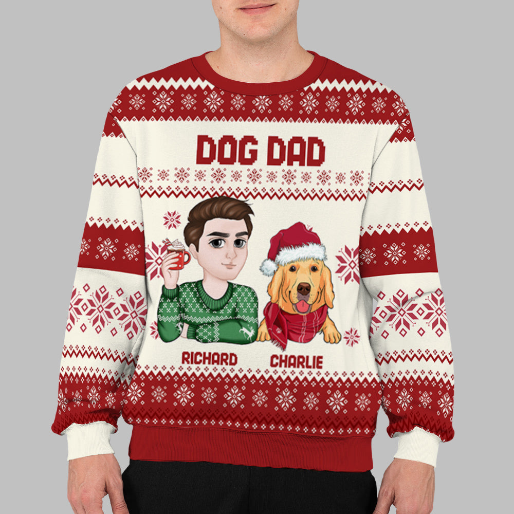 Dog Mom Christmas - Personalized Custom All-Over-Print Sweatshirt