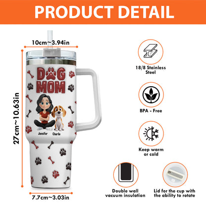 Lovely Dog Mama - Personalized Custom 3D Inflated Effect Tumbler