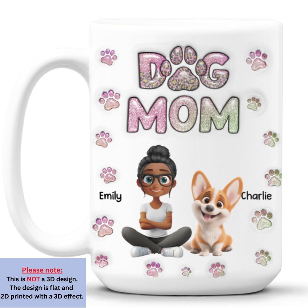Dog Mom Lovely Chibi - Personalized Custom 3D Inflated Effect Mug