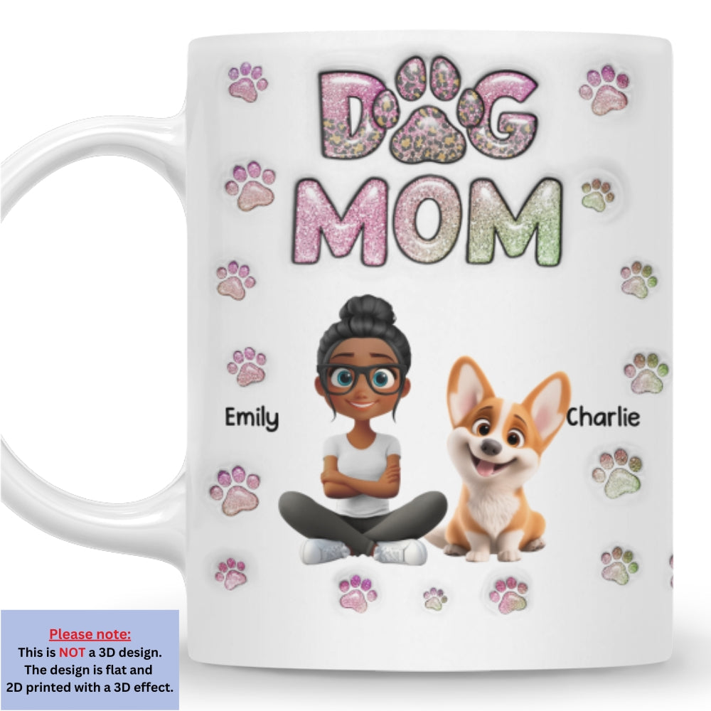 Dog Mom Lovely Chibi - Personalized Custom 3D Inflated Effect Mug
