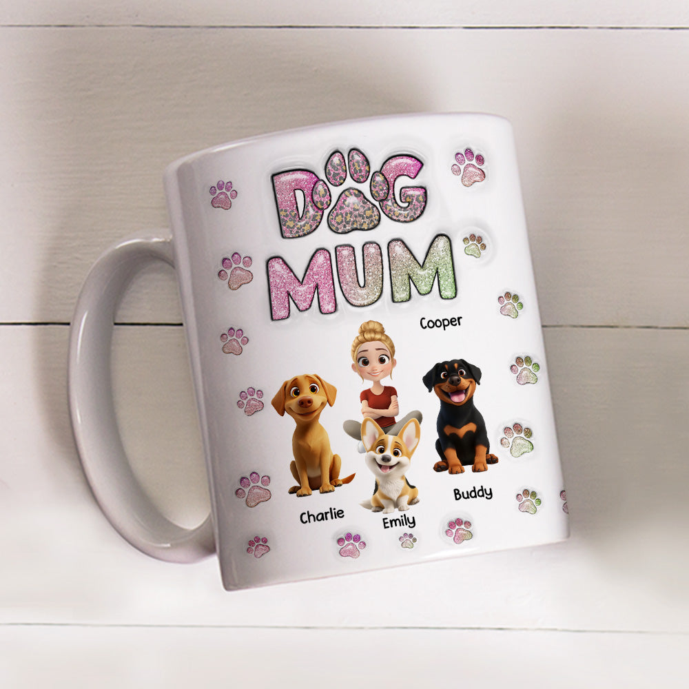 Dog Mom Lovely Chibi - Personalized Custom 3D Inflated Effect Mug
