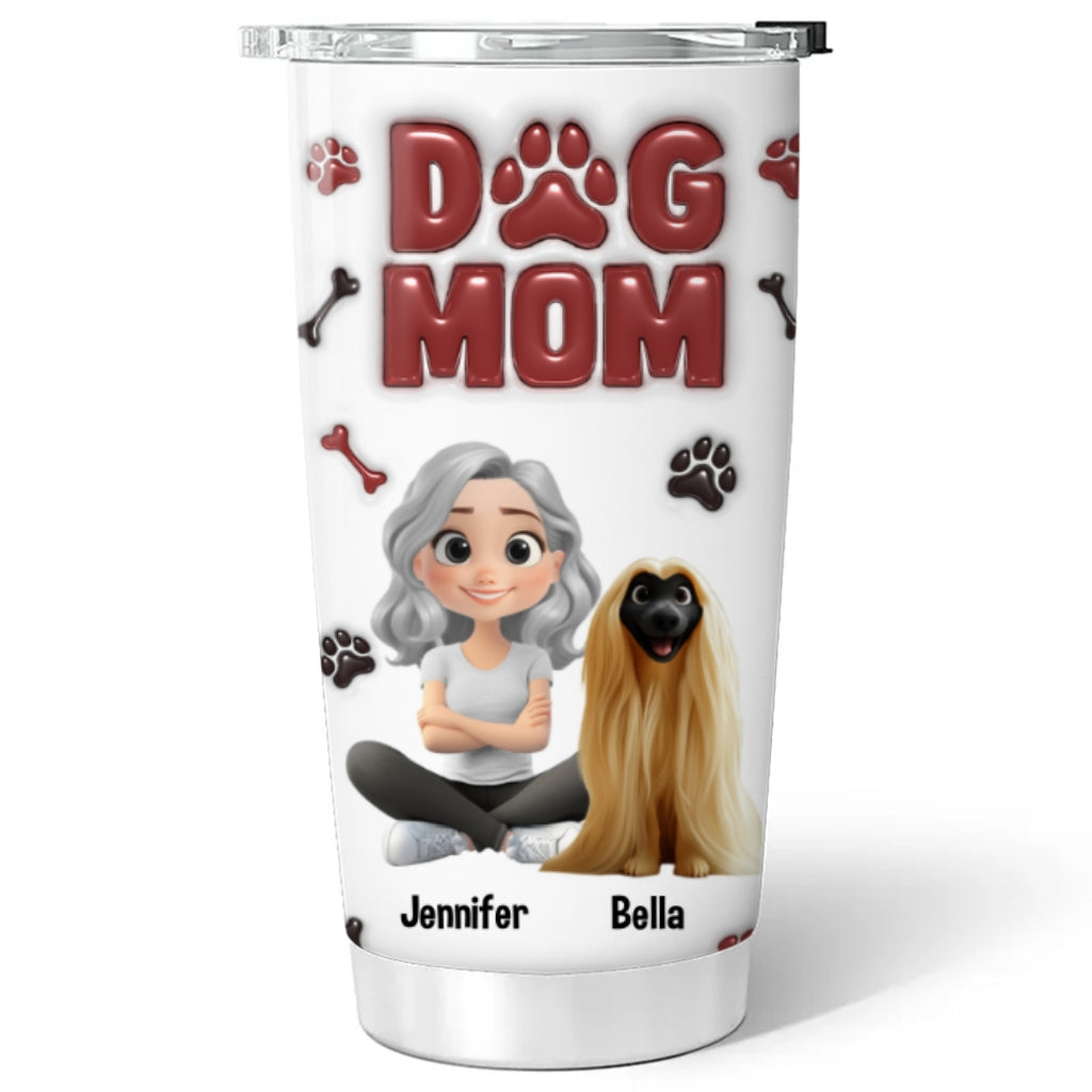 Lovely Dog Mama - Personalized Custom 3D Inflated Effect Tumbler