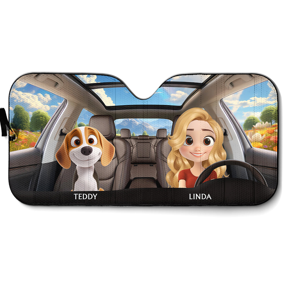 Life Is Better With My Dog - Personalized Car Sunshade