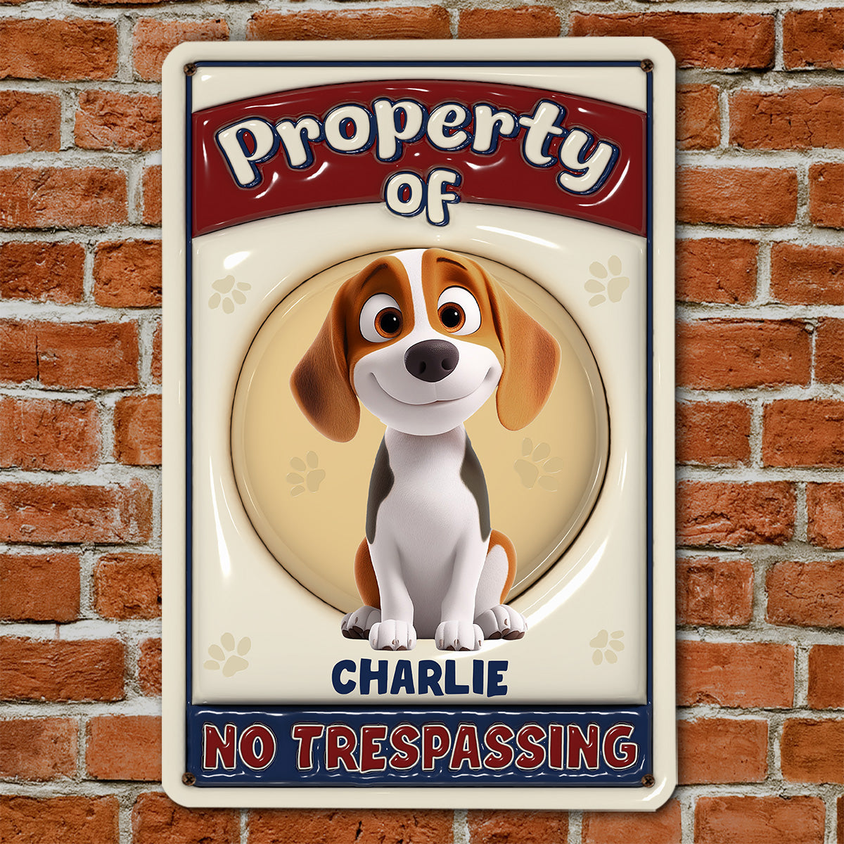 No Trespassing - Personalized Custom 3D Inflated Effect Metal Sign