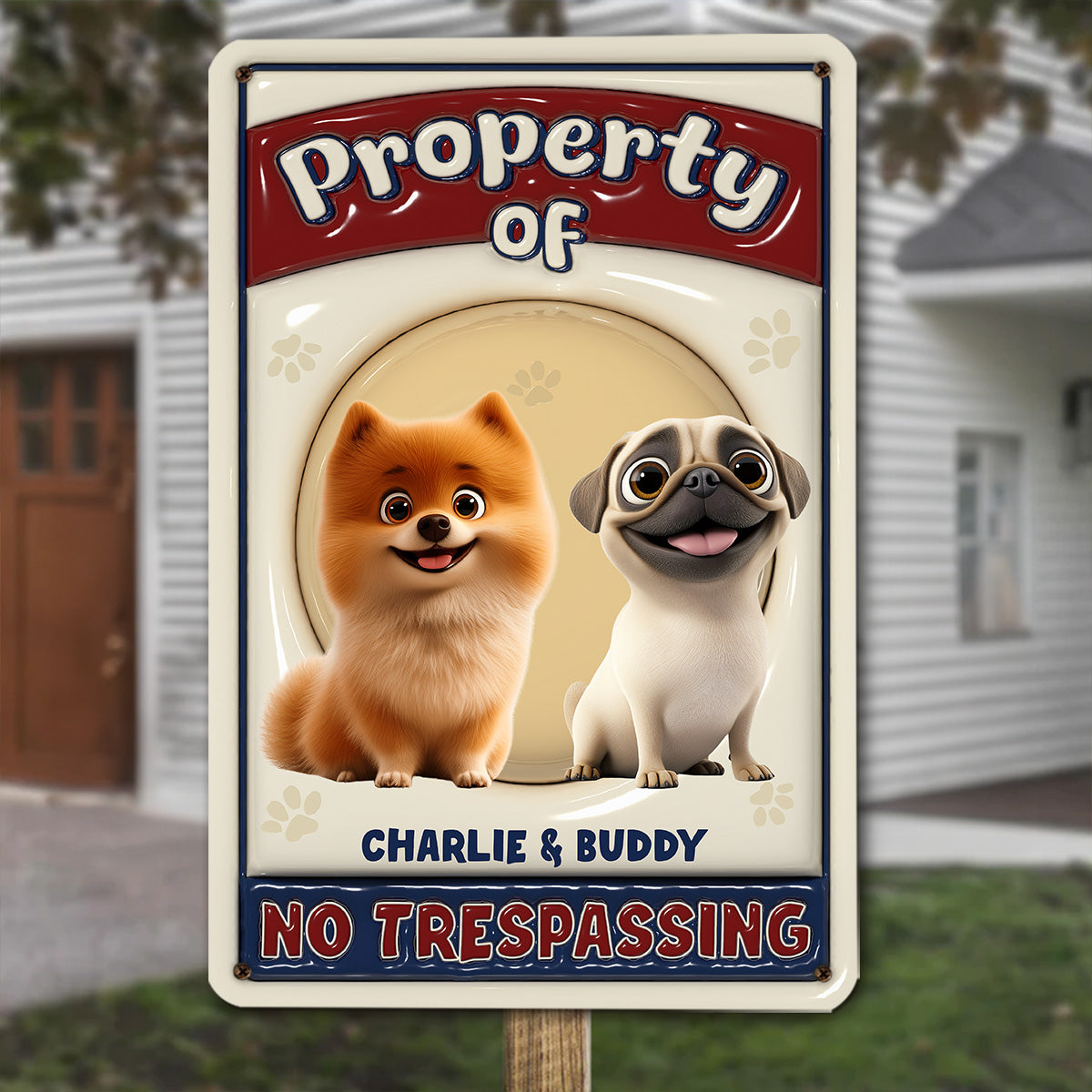 No Trespassing - Personalized Custom 3D Inflated Effect Metal Sign