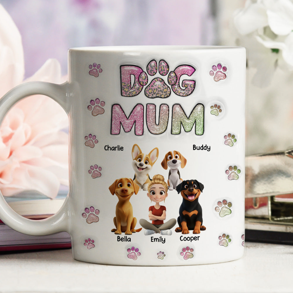 Dog Mom Lovely Chibi - Personalized Custom 3D Inflated Effect Mug