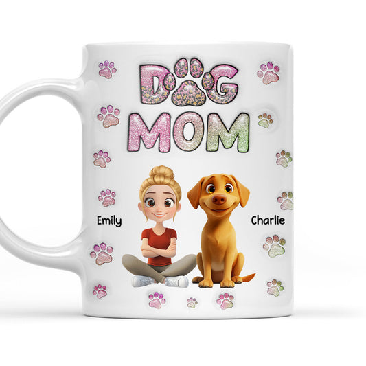 Dog Mom Lovely Chibi - Personalized Custom 3D Inflated Effect Mug