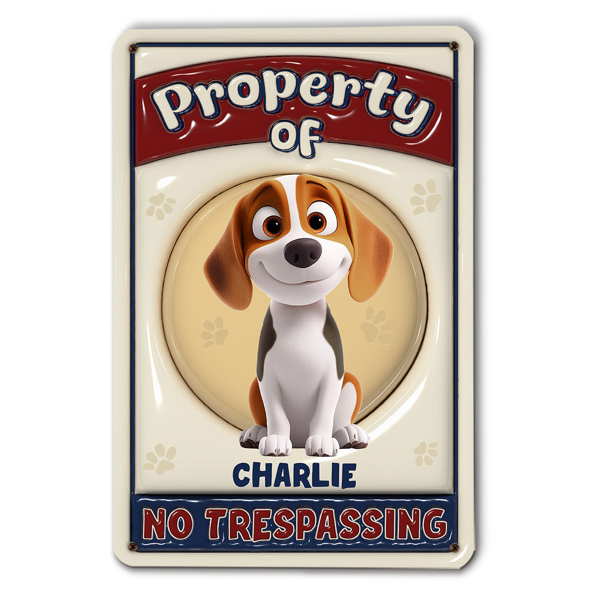 No Trespassing - Personalized Custom 3D Inflated Effect Metal Sign