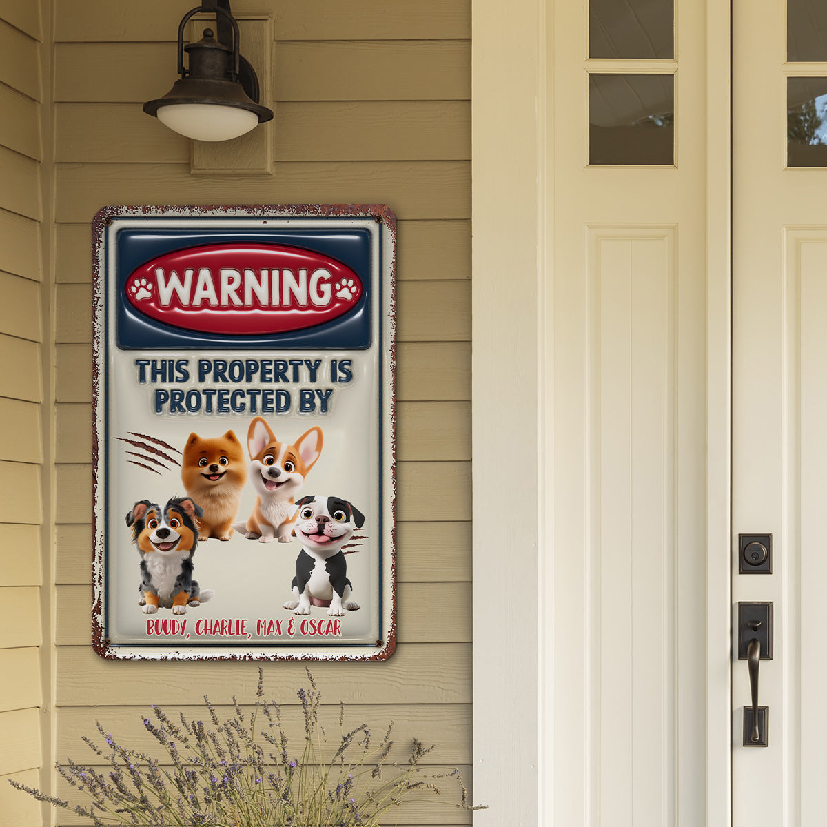 Property Is Protected By Ver 2 - Personalized Custom 3D Inflated Effect Metal Sign