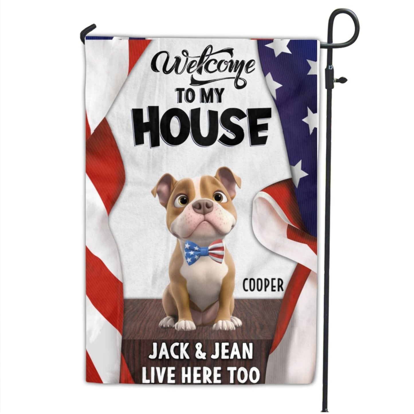Welcome To American Dog House - Personalized Custom Flag