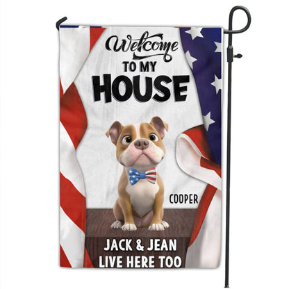 Welcome To American Dog House - Personalized Custom Flag