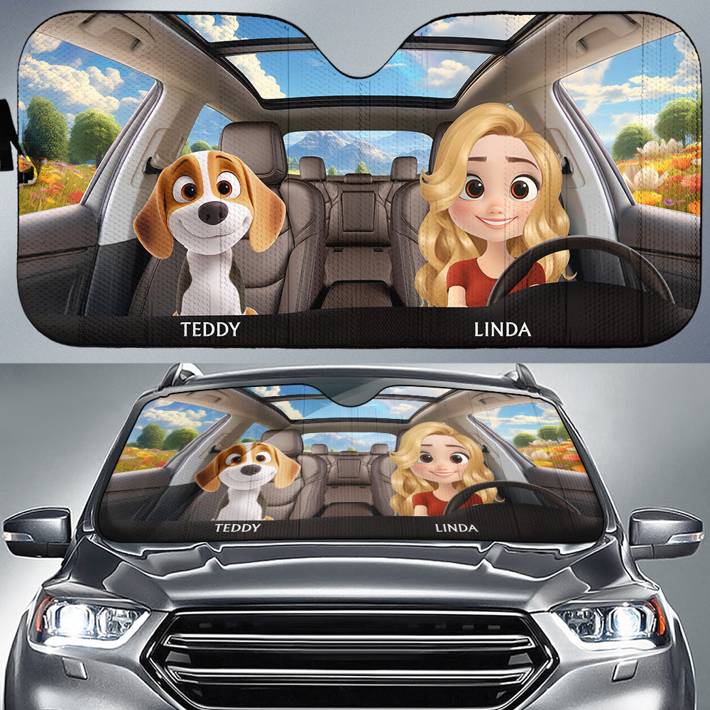 Life Is Better With My Dog - Personalized Car Sunshade