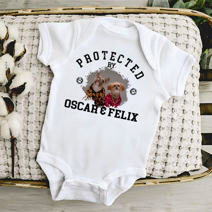 Protected By Pets Photo - Personalized Custom Baby Onesie