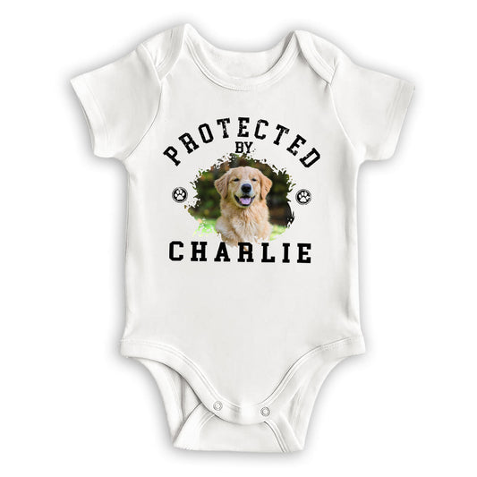 Protected By Pets Photo - Personalized Custom Baby Onesie
