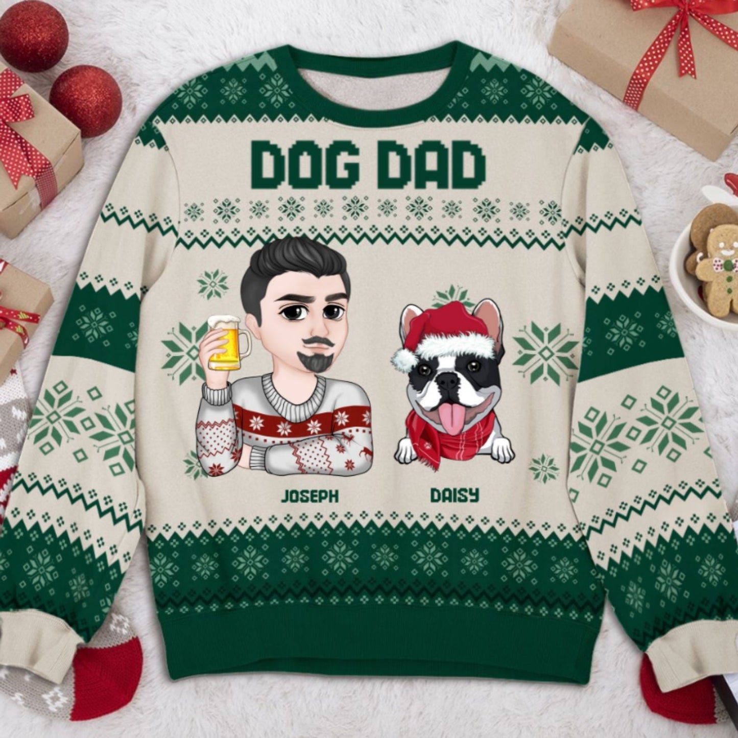 Dog Mom Christmas - Personalized Custom All-Over-Print Sweatshirt