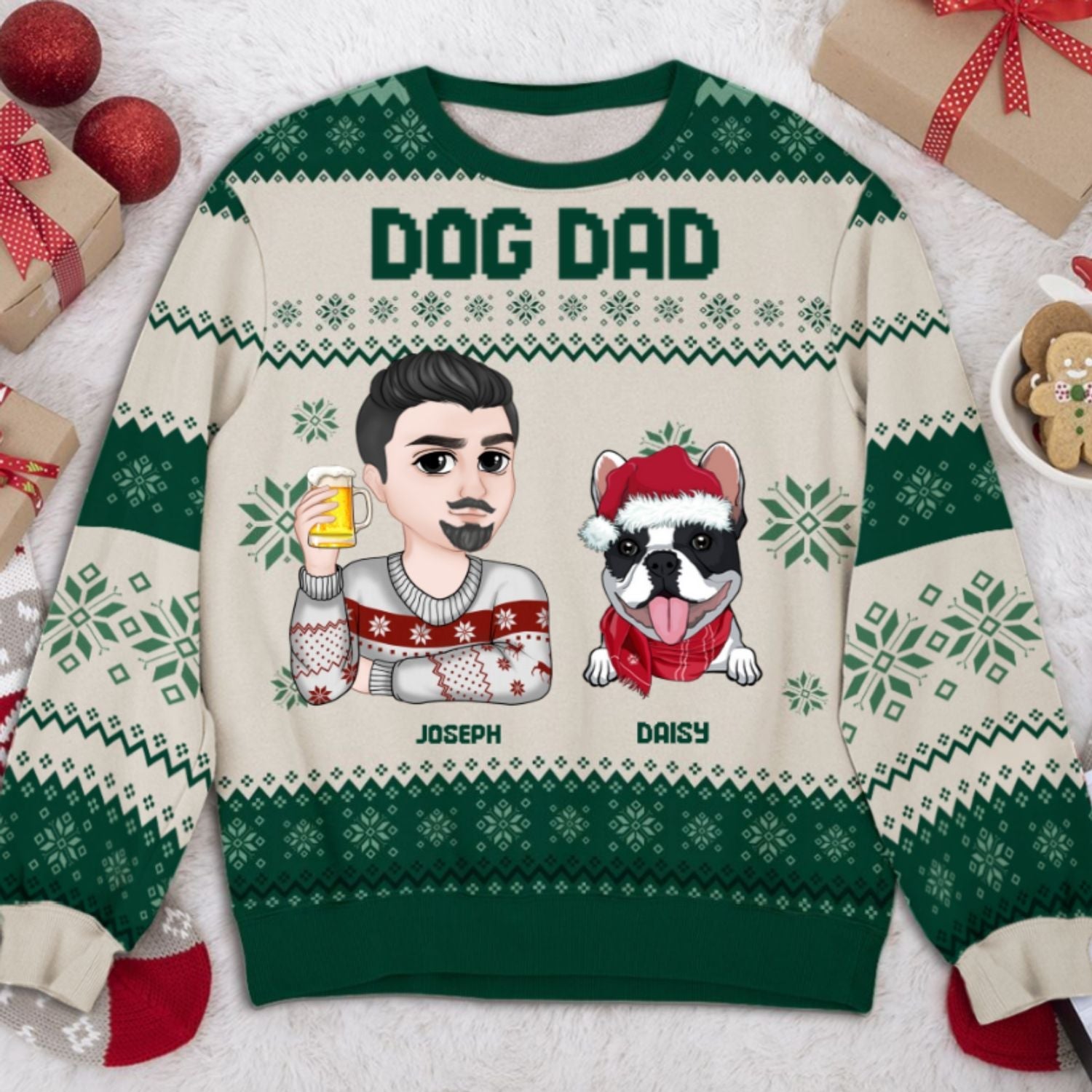Dog Mom Christmas - Personalized Custom All-Over-Print Sweatshirt