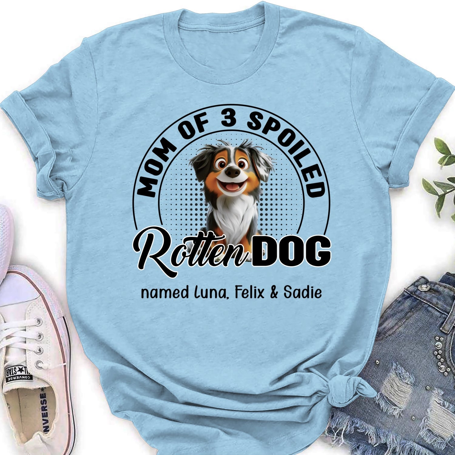 Lovely Spoiled Rotten Dog Chibi Cartoon - Personalized Custom Women's T-Shirt