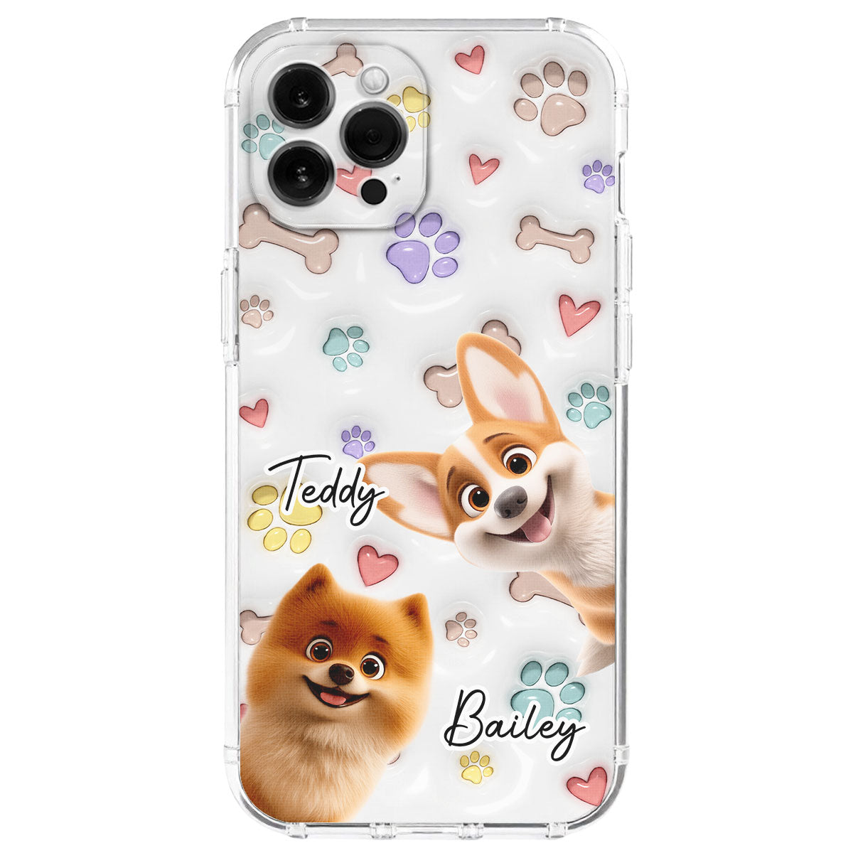 Baby Lovely Dogs - Personalized Custom 3D Inflated Effect Phone Case