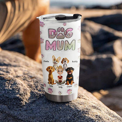 Dog Mom Lovely Chibi - Personalized Custom 3D Inflated Effect Tumbler