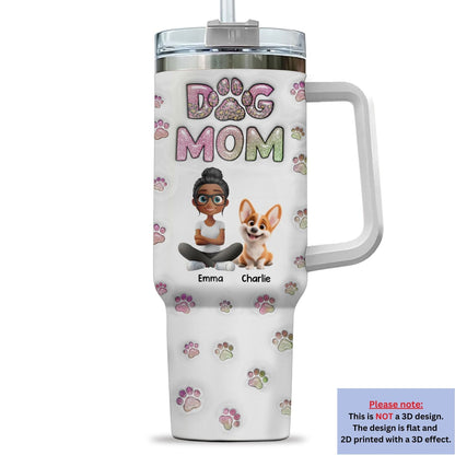 Dog Mom Lovely Chibi - Personalized Custom 3D Inflated Effect Tumbler