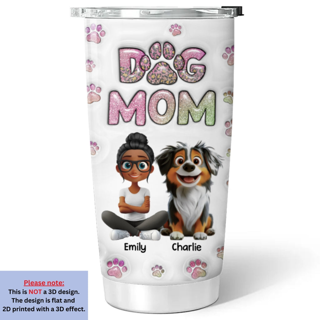 Dog Mom Lovely Chibi - Personalized Custom 3D Inflated Effect Tumbler