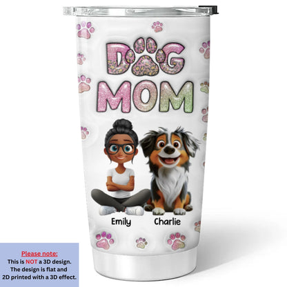 Dog Mom Lovely Chibi - Personalized Custom 3D Inflated Effect Tumbler