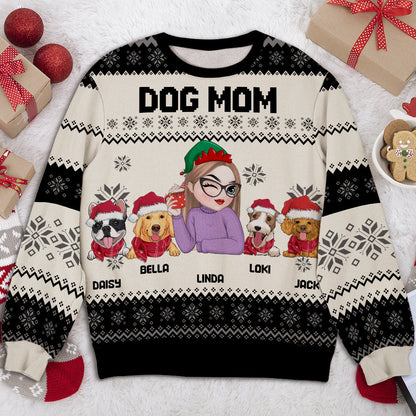 Dog Mom Christmas - Personalized Custom All-Over-Print Sweatshirt
