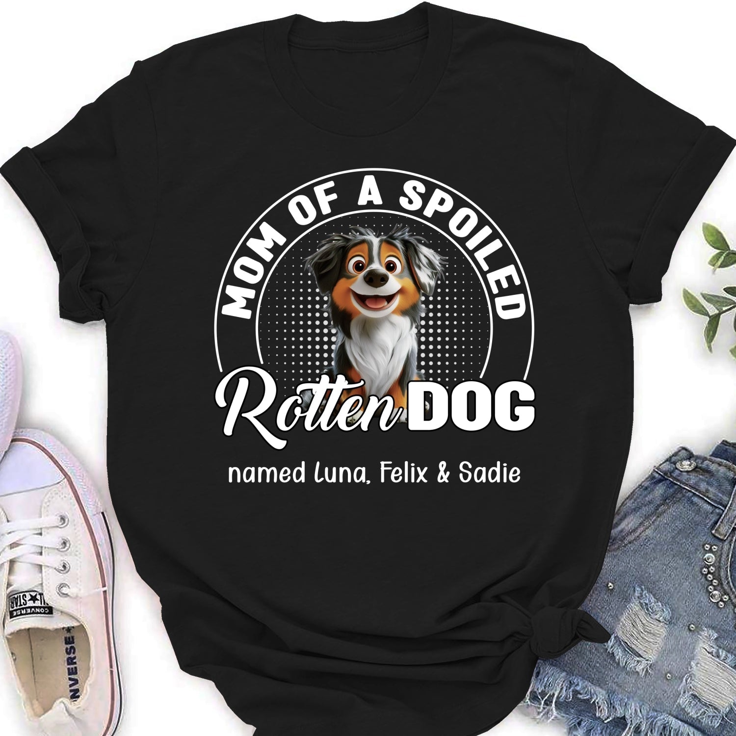 Spoiled Rotten Dog Chibi Cartoon - Personalized Custom Women's T-Shirt