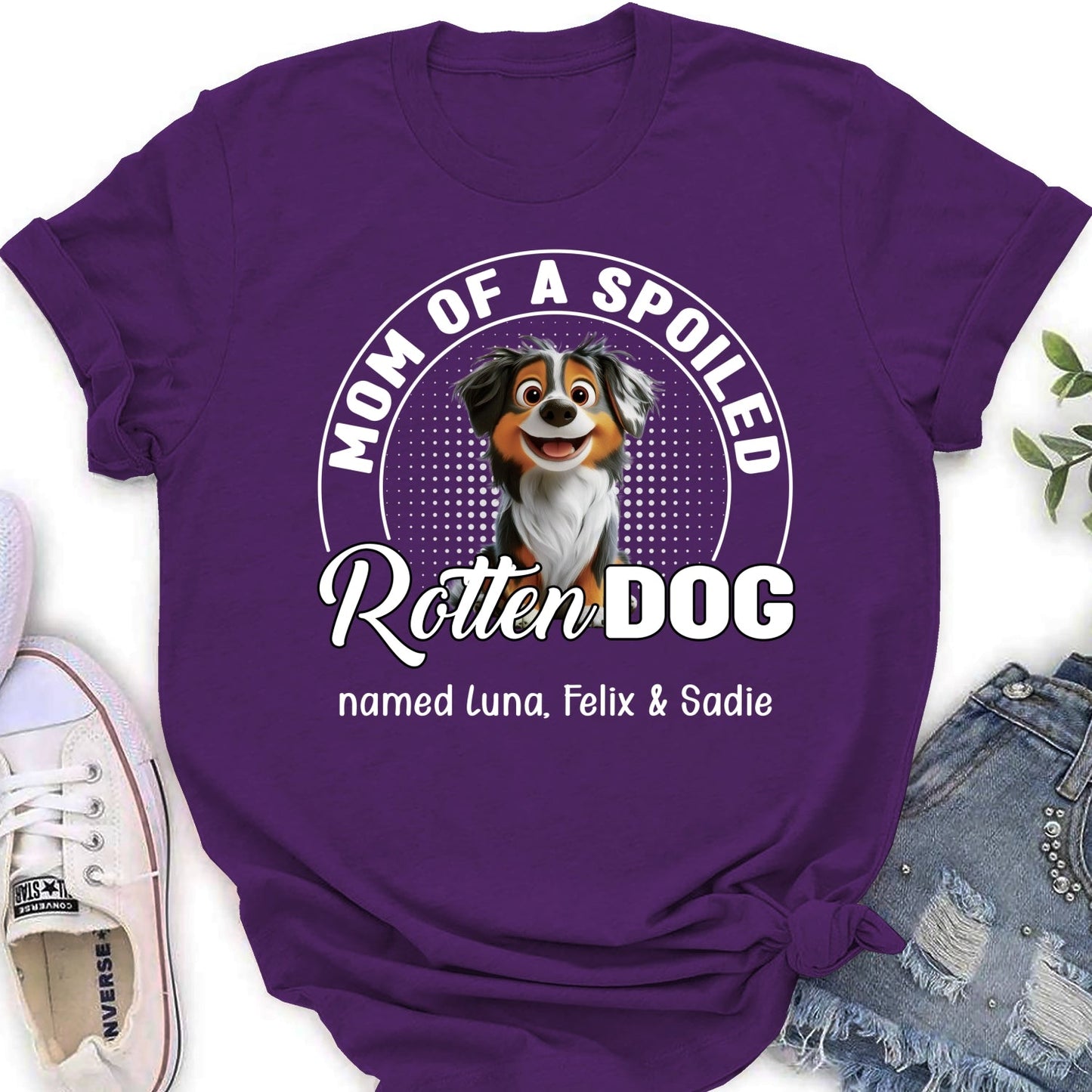 Spoiled Rotten Dog Chibi Cartoon - Personalized Custom Women's T-Shirt