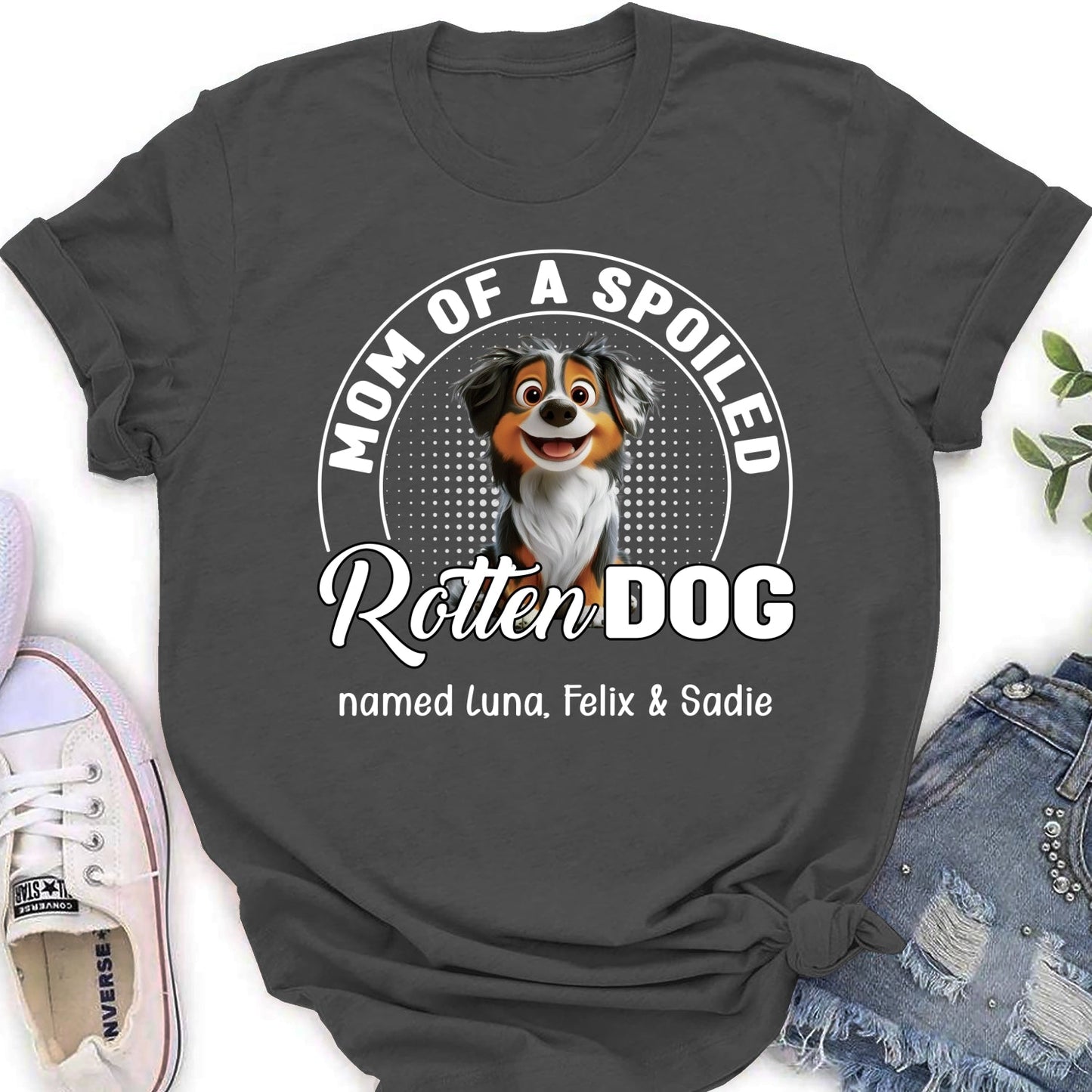 Spoiled Rotten Dog Chibi Cartoon - Personalized Custom Women's T-Shirt