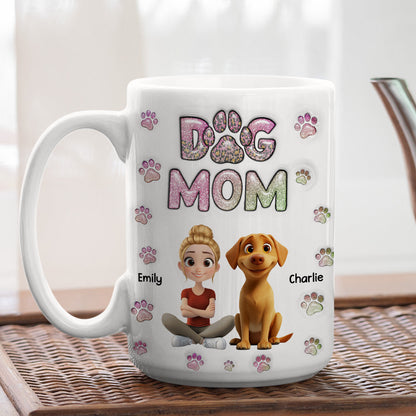 Dog Mom Lovely Chibi - Personalized Custom 3D Inflated Effect Mug