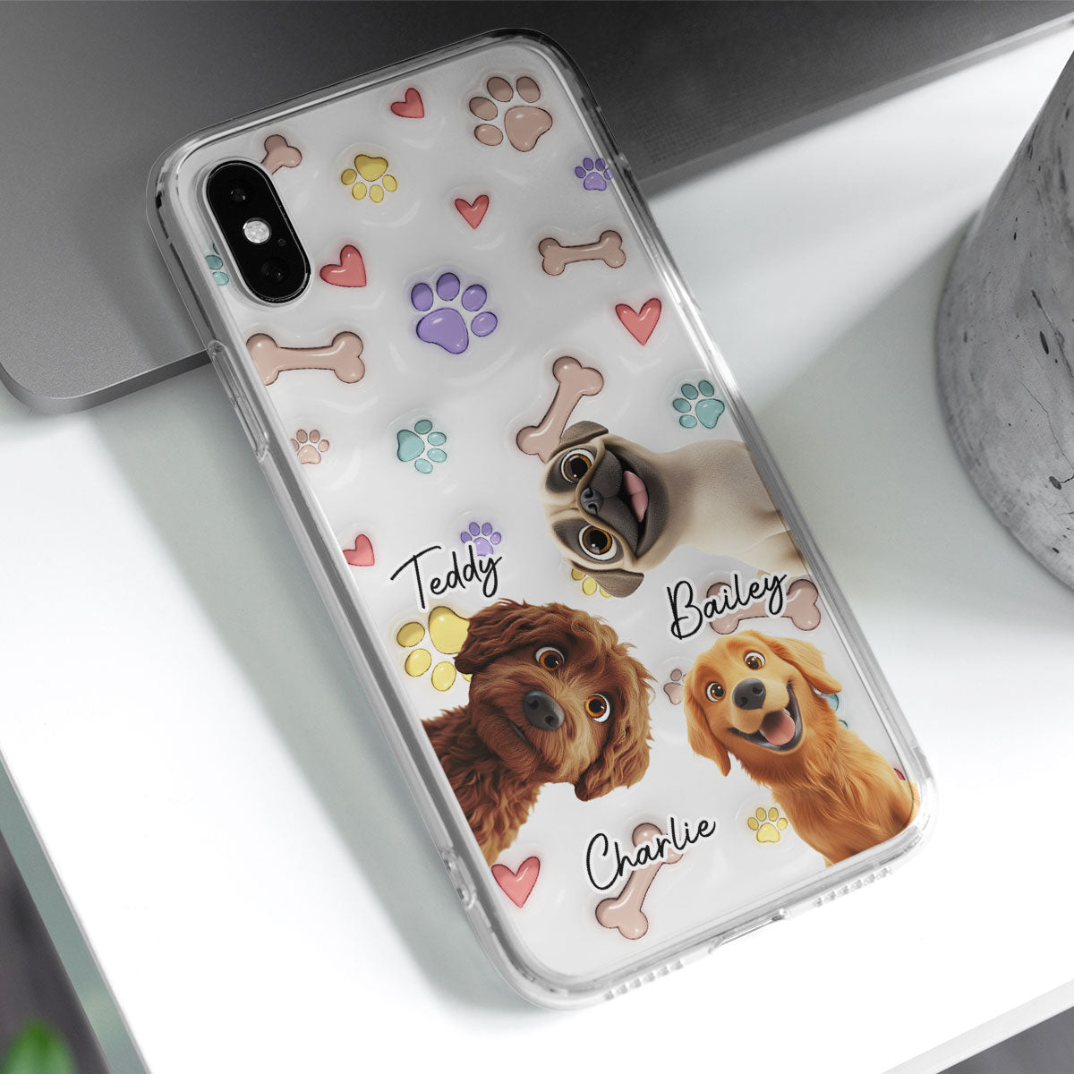 Baby Lovely Dogs - Personalized Custom 3D Inflated Effect Phone Case