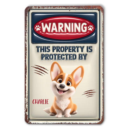 Property Is Protected By Ver 2 - Personalized Custom 3D Inflated Effect Metal Sign