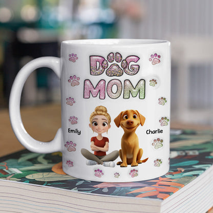 Dog Mom Lovely Chibi - Personalized Custom 3D Inflated Effect Mug