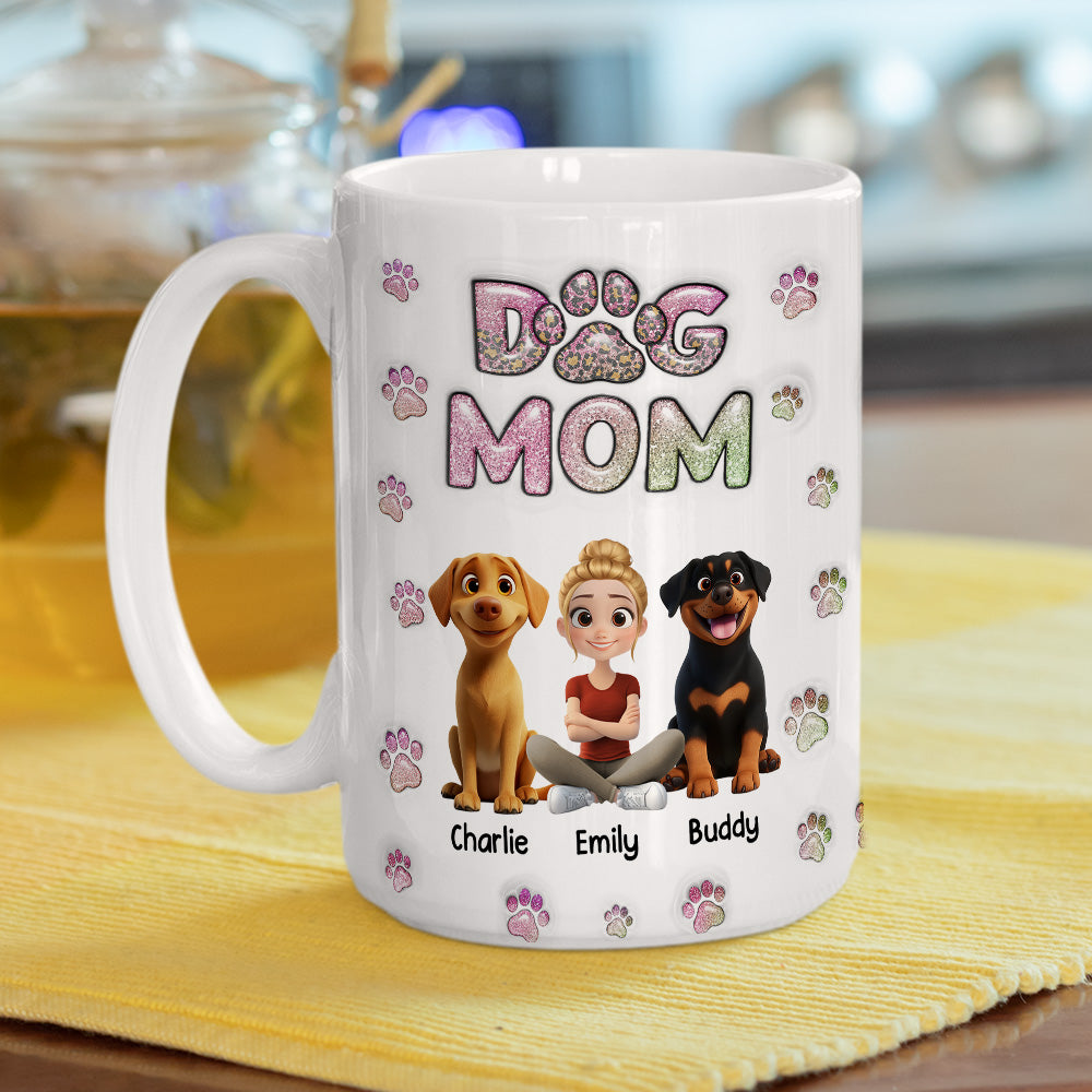 Dog Mom Lovely Chibi - Personalized Custom 3D Inflated Effect Mug