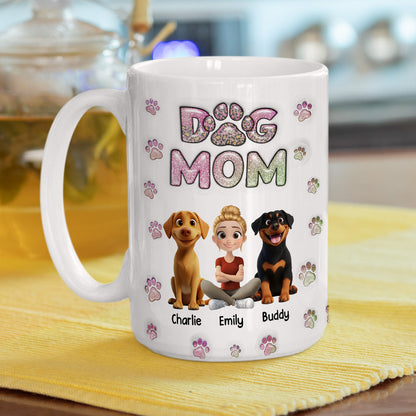 Dog Mom Lovely Chibi - Personalized Custom 3D Inflated Effect Mug
