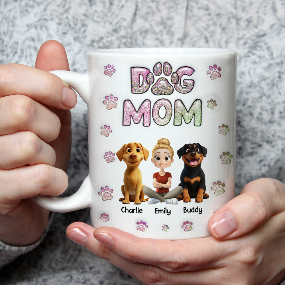 Dog Mom Lovely Chibi - Personalized Custom 3D Inflated Effect Mug