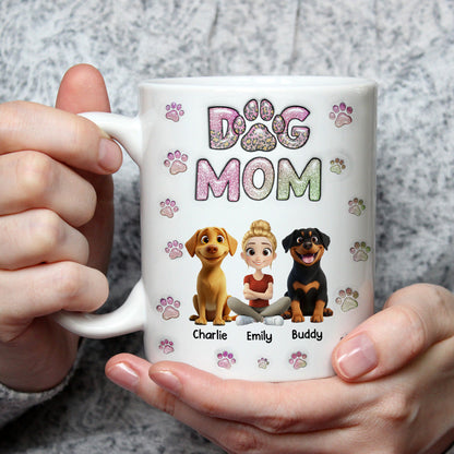 Dog Mom Lovely Chibi - Personalized Custom 3D Inflated Effect Mug