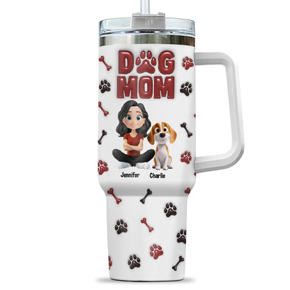 Lovely Dog Mama - Personalized Custom 3D Inflated Effect Tumbler