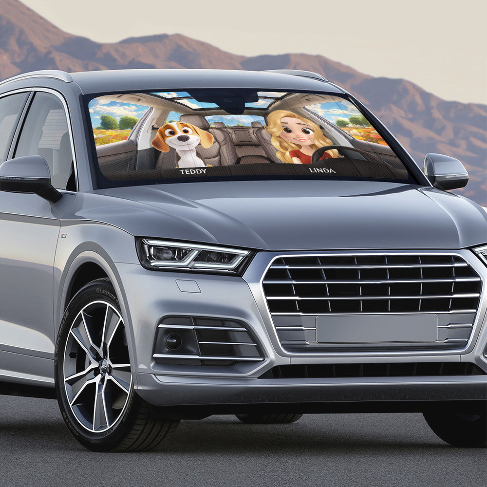 Life Is Better With My Dog - Personalized Car Sunshade