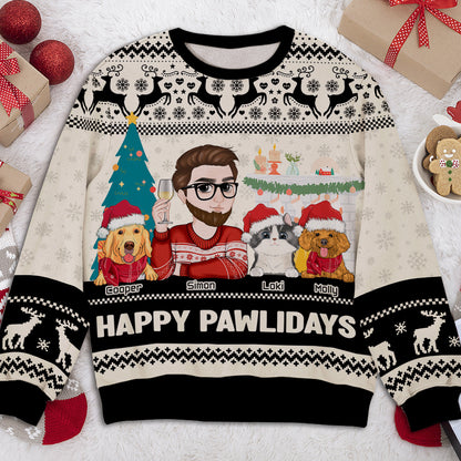 Happy Pawlidays To Fur Mom - Personalized Custom All-Over-Print Sweatshirt