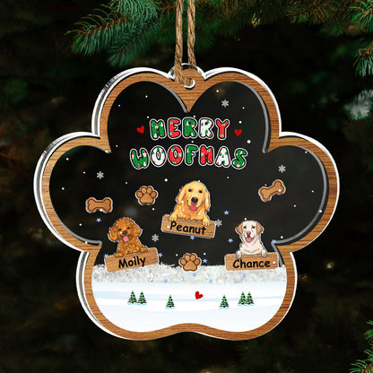 Woofmas Winter - Personalized Custom Acrylic Shaker Ornament