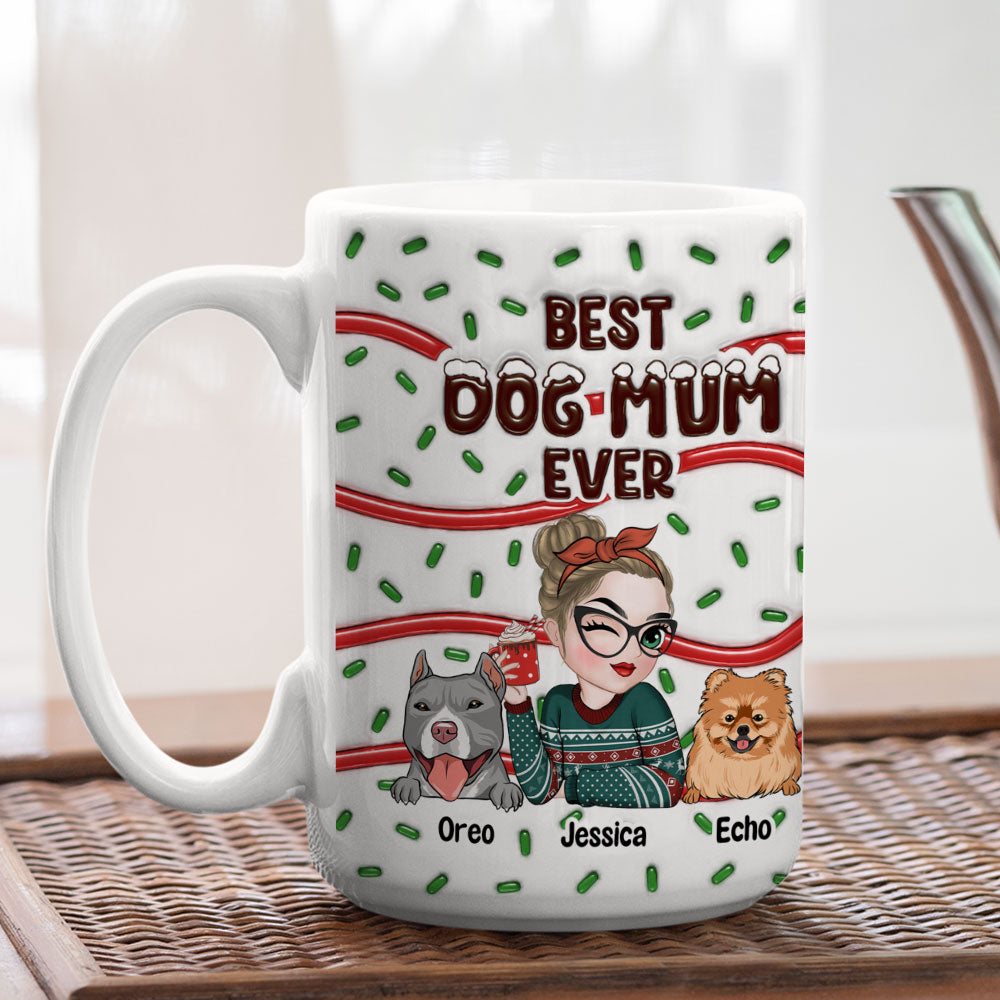 Best Dog Mom Dad Cake - Personalized Custom 3D Inflated Effect Mug