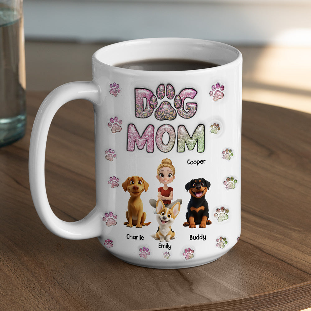 Dog Mom Lovely Chibi - Personalized Custom 3D Inflated Effect Mug